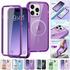 For iPhone 16e 16 15 14 13 12 11 Pro Max Magsafe Case Full Body Shockproof Cover