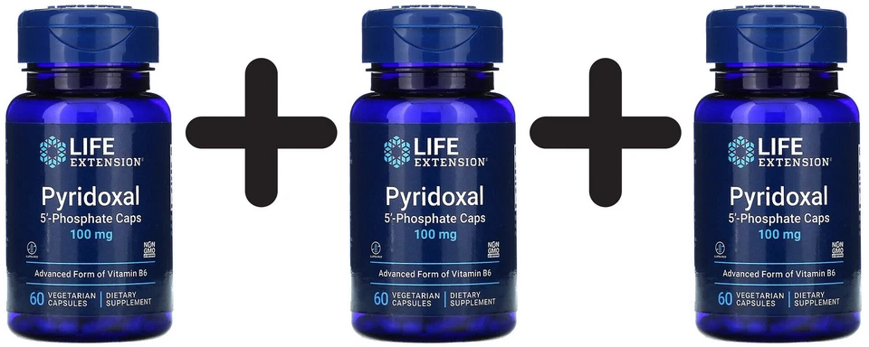 3 x Life Extension Pyridoxal 5'-Phosphate Caps, 100mg - 60 (360,83 EUR/kg)