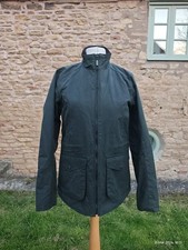 Barbour Women's Green Stockhold Wax Jacket Waxed Cotton Coat Size 10 UK
