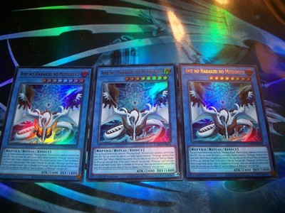 3x Ame no Habakiri no Mitsurugi  1st Edition Ultra Rare L26D-ENM10 Yu-Gi-Oh!