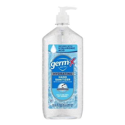 Germ-X Hydrating Hand Sanitizer, with Hyaluronic Acid, 1L Bulk Pack, No Rinse Fo