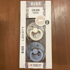 BIBS x Liberty Pacifier Original COLOUR Latex 2 PK Baby Blue/Beige - Size 2