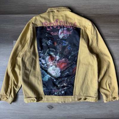 Profound Aesthetic Still Life Destroyer Men's Denim Jacket Small Yellow Rare VTG