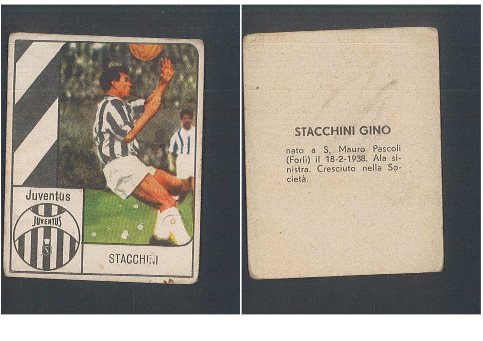Figurina Calciatori GOL Gigante Stacchini Gino Azione Juventus Nannina 1960-61 ▓