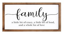 Family Sign for Home Decor, Farmhouse Family Wall Decor with Wood Frame for W...