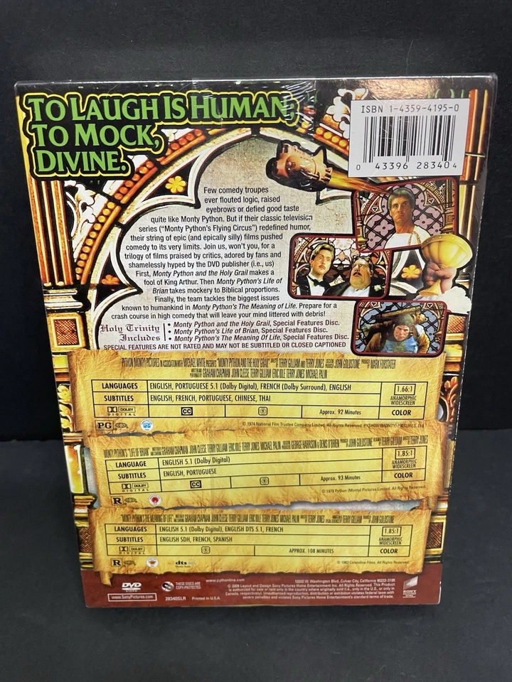 *NEW SEALED* MONTY PYTHONS HOLY TRINITY 6-Disc DVD Holy Grail/Life Of Brian/MOL - Image 2 of 4