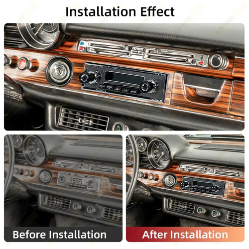 1 DIN Autoradio MP3 Player Oldtimer Retro Audio Stereo Support FM AUX EQ USB  - Bild 6 von 16