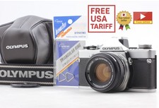 Prism Clear Top MINT Olympus OM-1 Silver 35mm Film Camera 50mm f1.8 Lens JAPAN