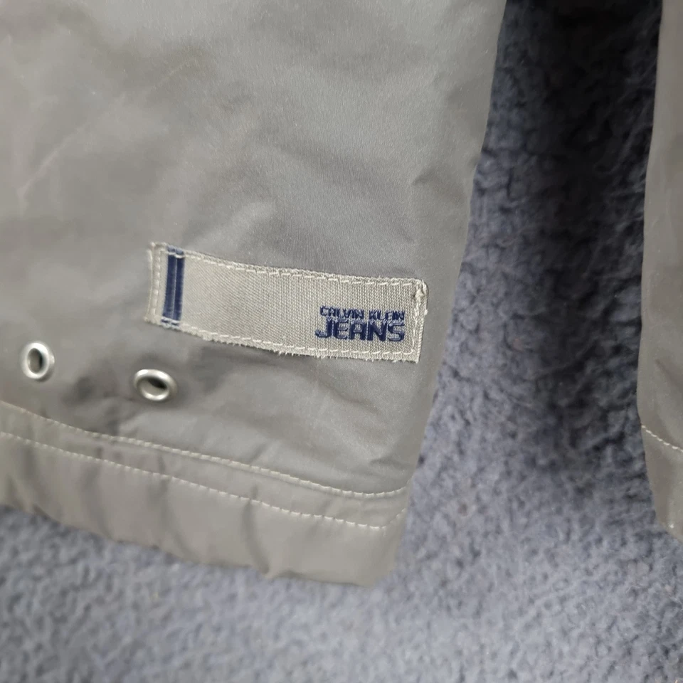 Chaqueta De Colección CALVIN KLEIN Para Hombre 2XL Verde Goma Cremallera Completa Forrada Años 90 Foto 3 de 4