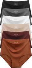 Womens Underwear Seamless High Waisted Briefs No Show Panties 6 Pack Full Cove