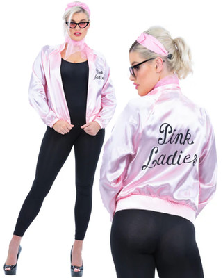 Grease Pink Ladies Jacke + Set 50s Lizenziert Kostüm Outfit UK 8-18
