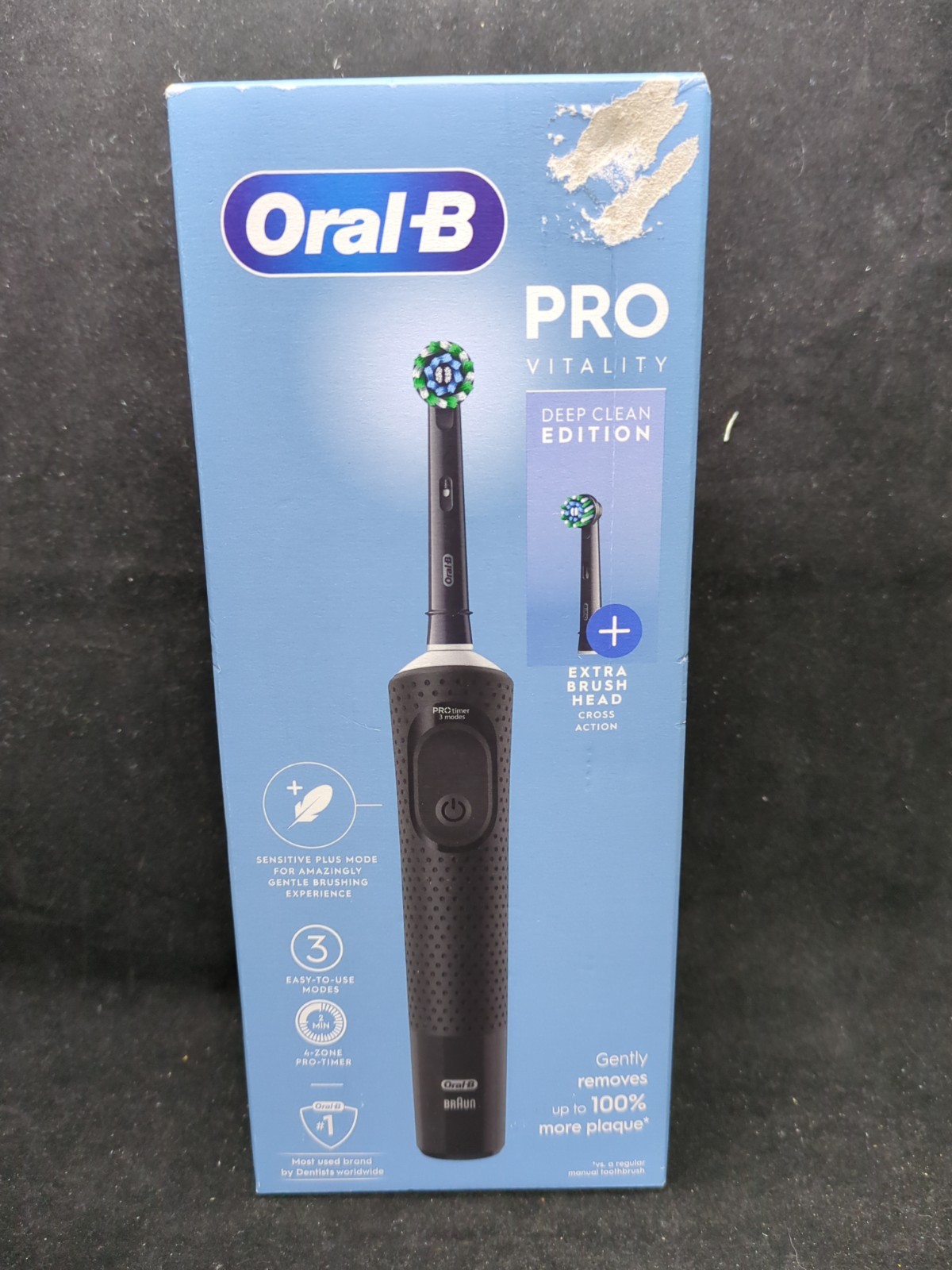 Oral-B: Vitality Pro Deep Clean Edition. Black. One brush head. Box opened/worn. - Image 12