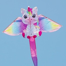 Small Pink Unicorn Kite Beach Easy to Fly Kites for Kids Family Fun Outdoor Toys