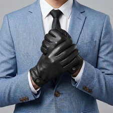 Men s Classic Leather Chauffeur Gloves Unlined Everyday Driving Gloves Snap