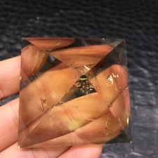 Natural Clear Citrine Crystal Quartz Carved Pyramid Healing Specimen Decorat 1Pc
