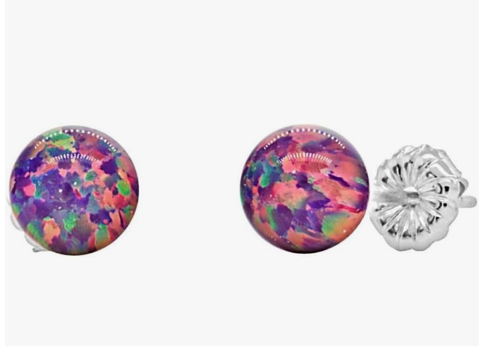 STUD BUNDLE: Lavender Created Opal, Peacock Creat… - image 3