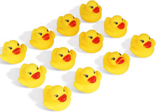 12Pcs Rubber Duck Float Ducky Baby Bath Shower Toy, Yellow Mini Bath Duckies for