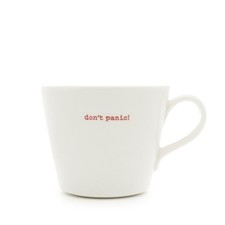 Keith Brymer Jones - Word Range - Standard Ceramic White Mug - Don't Panic! -...