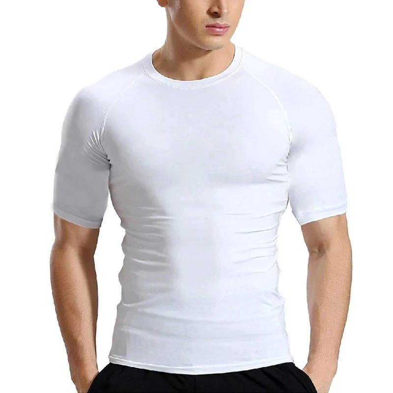 Men Sport T-Shirt Quick Dry Compression Gym Top Running Training Fitness Gift - Image 3 of 4