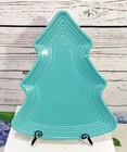 Fiestaware Pottery Turquoise 10" Tree Shaped Plate
