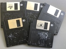 5 Stück 2HD 3,5''-Disketten - Floppydisk, schwarz, DOS Formatiert 1,44MB