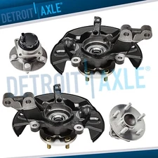 Front Steering Knuckles Rear Wheel Hub Bearings Kit for 2003-2008 Toyota Corolla