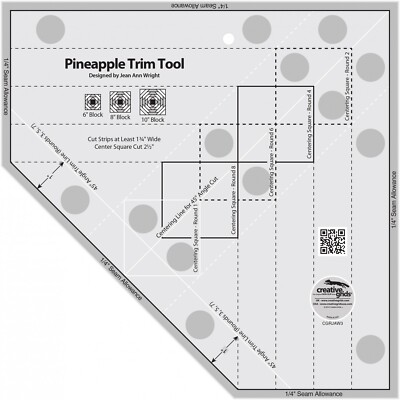 US Seller Creative Grids Ruler Pineapple Trim Tool for 6, 8, 10in Blocks CGRJAW3