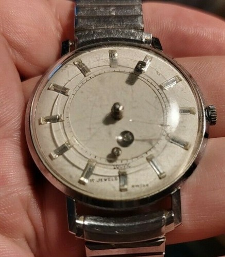 Vintage Louvic Mystery Dial 17J Mens 