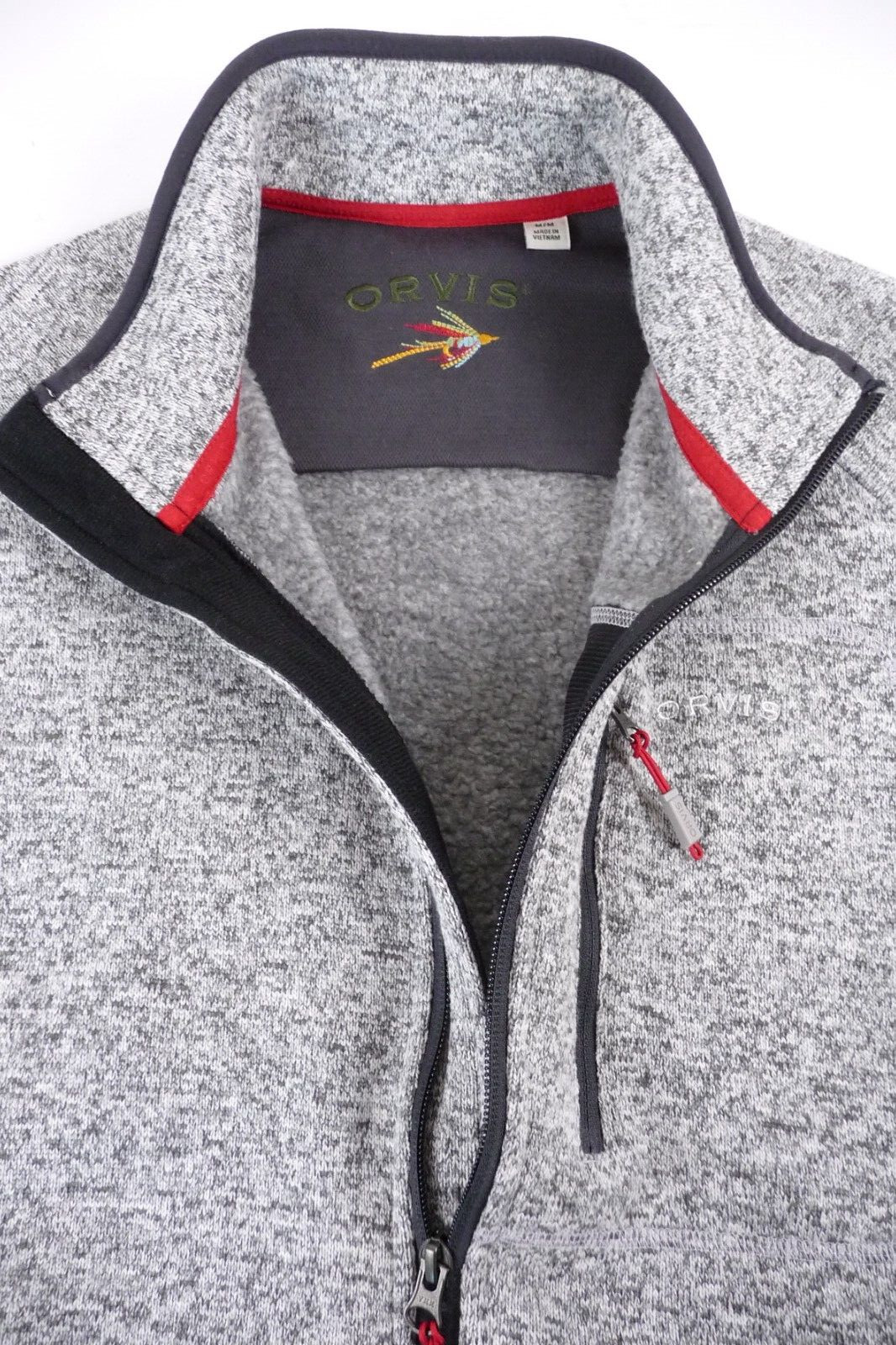 Orvis Vest M Fleece Sweater Full Zip Fly Fishing Sleeveless Jacket Gray Unisex image 3