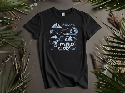 Disney Moana Maui Ozean Karte und T Hoodie Tshirt Herren Damen Unisex AD511
