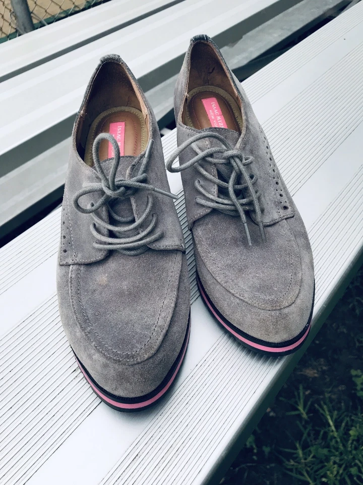 Women’s Shoes Issac Mizrahi Suede Wedge Size 6.5 Gray Retail $190 - Image 3 of 4