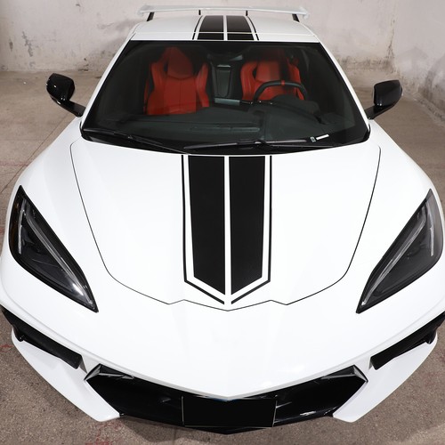 Roof Racing Stripes Overlay Graphic Decal Vinyl Fit For Corvette C8 2020-2024 - Picture 8 of 16