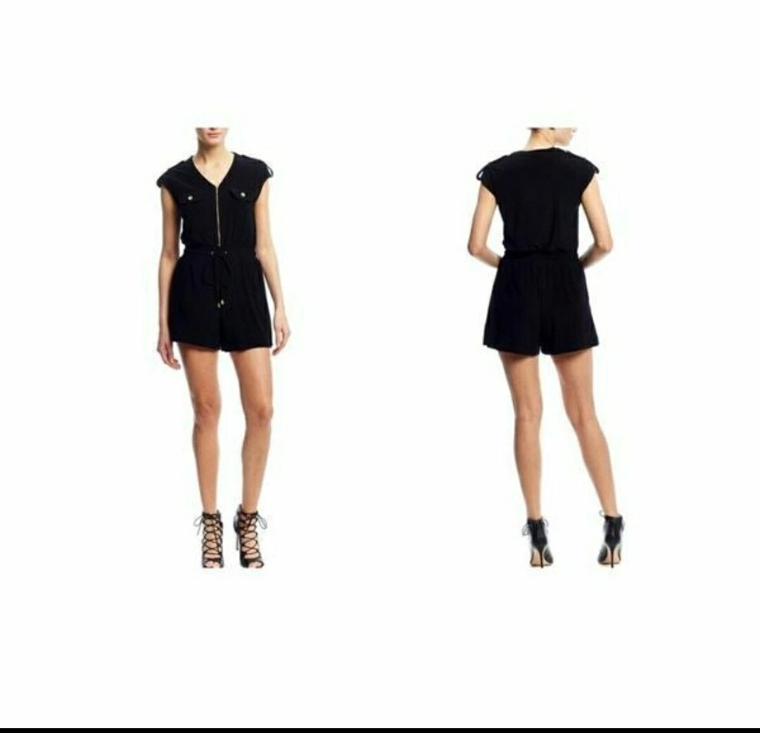 Emma u0026 Michele Navy Blue Zipper-Front Romper Size Medium, Pockets,  Adjustable | eBay