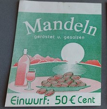 1 x Papiereinleger: Mandeln Einwurf 0,50 &euro; f&uuml;r Warenautomaten, neu