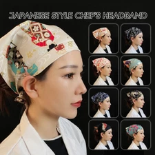Japanese Chef Hat Headscarf Restaurant Waiter Sushi Work Cap Cuisine Headwrap