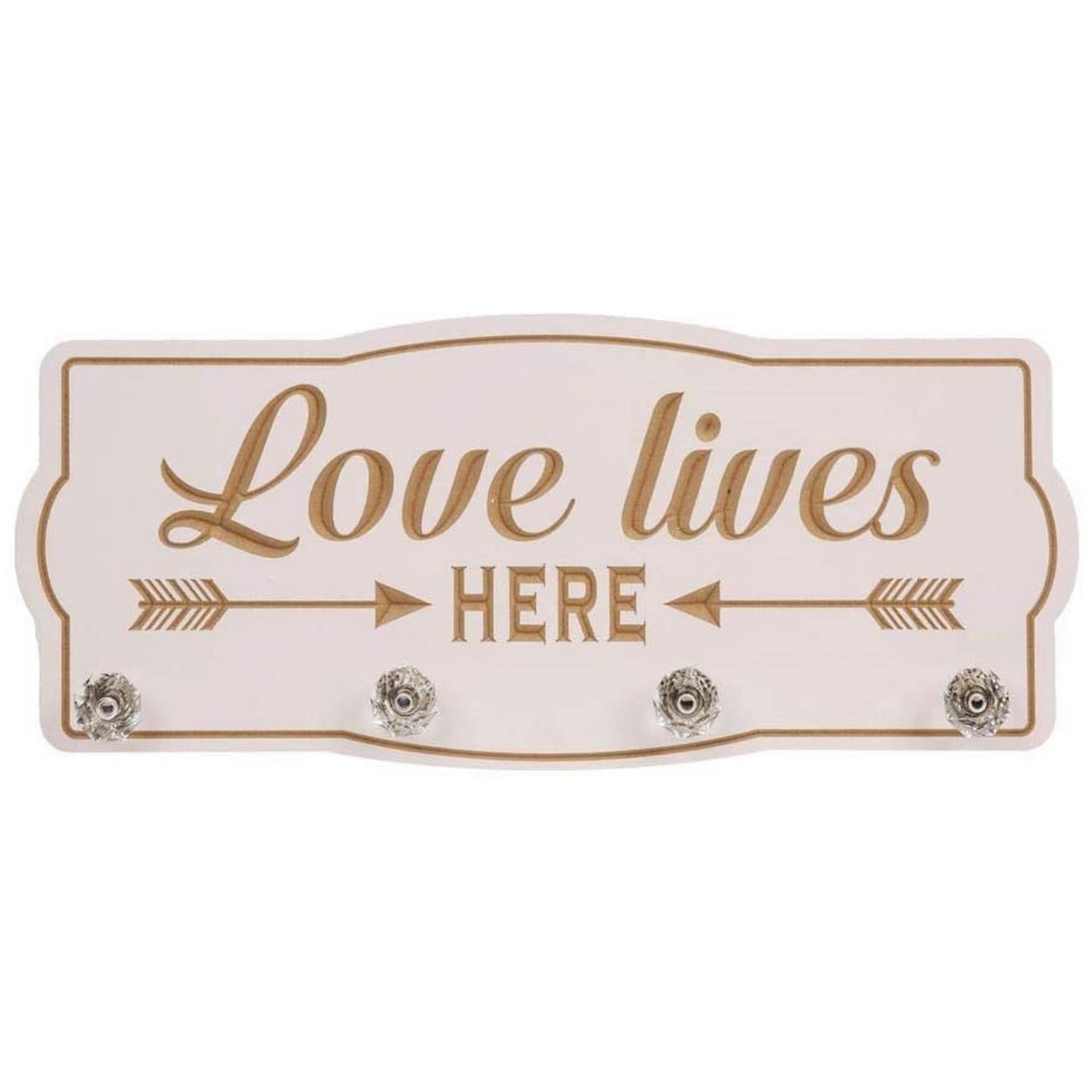 Coat Hooks Wall Mounted Hangers Love Lives Here Wall Plaque Home Decoration Gift