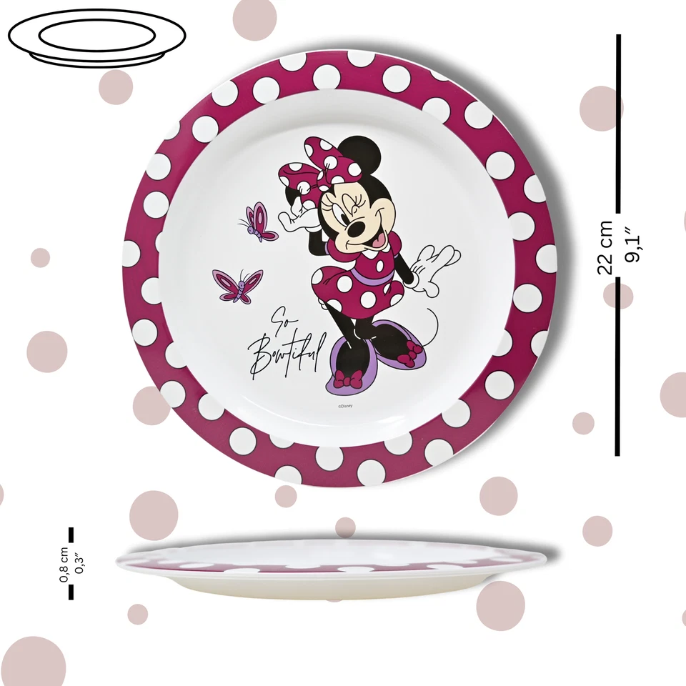 Minnie Mouse Kinder Geschirr Set & Besteck Baby Frühstücksset Mädchen Esslernset - Bild 2 von 4