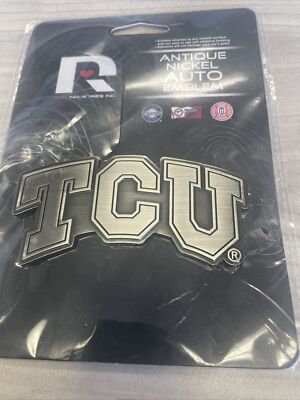 TCU Horned Frogs Official NCAA Solid Metal Chrome Plated Car Auto Emblem
