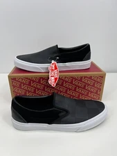 Vans Classic Checkerboard Slip-On Black Leather / Suede  Men's Women's Pick Size
