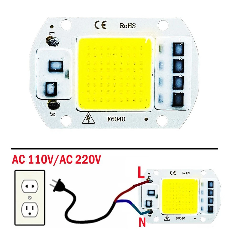 20W 30W 50W LED Floodlight COB Chip 110V 220V Input Integrated Smart IC Driver - Image 2 of 4
