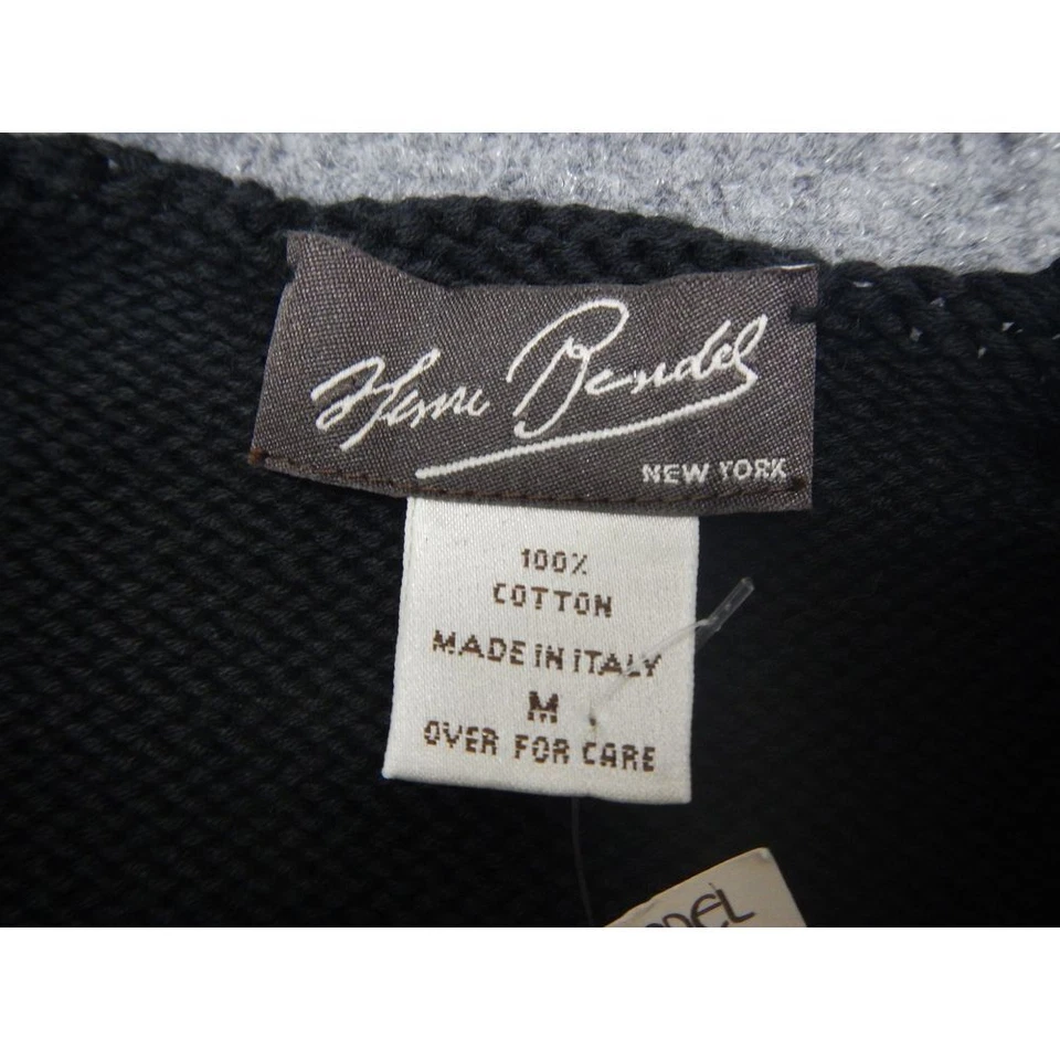 Suéter Henri Bendel New York Mujer Mediano Negro Acanalado Tejido Hecho en Italia Nuevo Con Etiquetas Foto 3 de 4