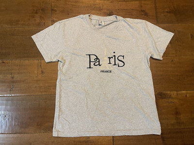 Vintage Paris France Lyda Eiffel Tower Travel Fray Embroidered T-Shirt - Adult L