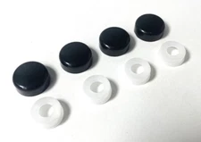 Black License Plate Frame Screw Cover Set
