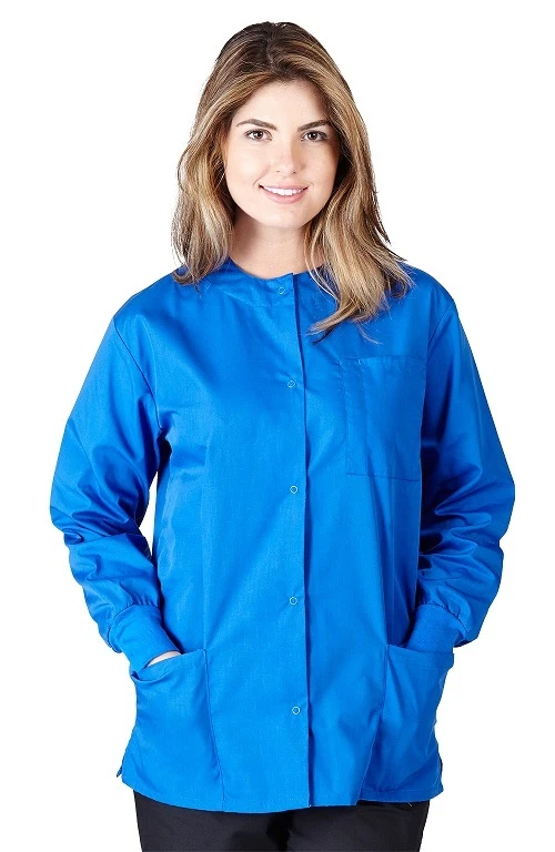 Unisex Medical Hospital Nursing Warm Up Top Scrubs Jackets 3-Pockets for Women - Image 3 of 4