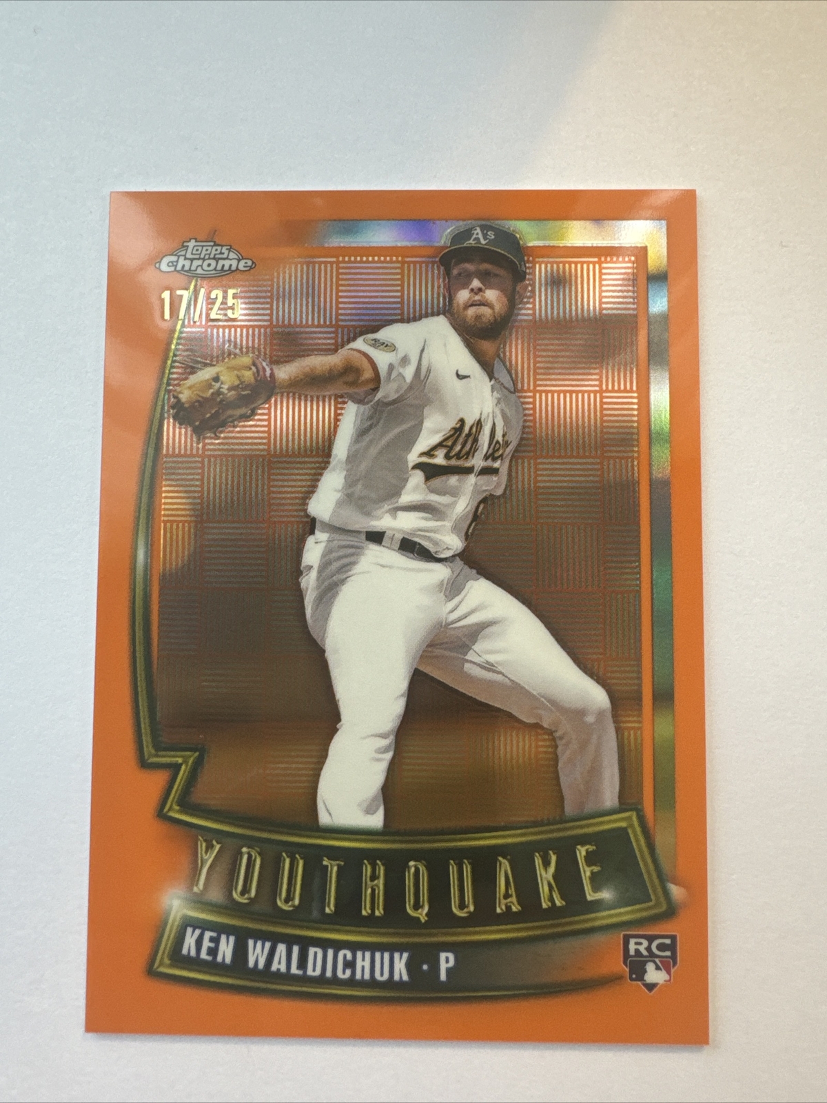 2023 Topps Chrome Ken Waldichuk Youthquake Orange Refractor #/25 Athletics