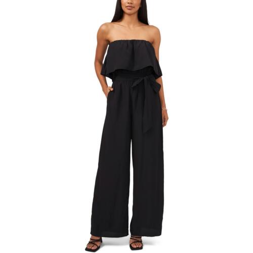 1.State Womens Black Fold-Over Wide Leg Dressy Jumpsuit S BHFO 2924 - Picture 1 of 3