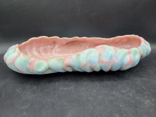 Royal Haeger by Royal Hickman Long Pink Blue Mauve Agate Fluted Bowl Planter