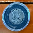 1958 Franklin Half Dollar 90% Silver Coin in Protective Capsule – Circulated
