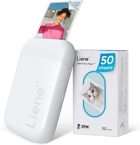 Liene Pearl K100 2x3” Imprimante photo, Mini Imprimante photo couleur portable instantanée