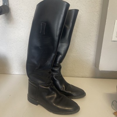 English Made Regent Europa Black Leather Riding Boots 39